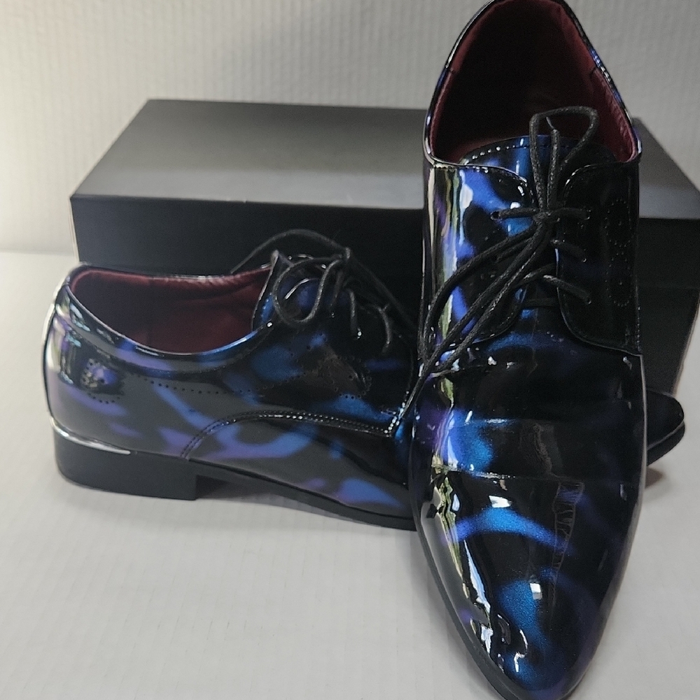 Men's Black and Blue Dress Shoes